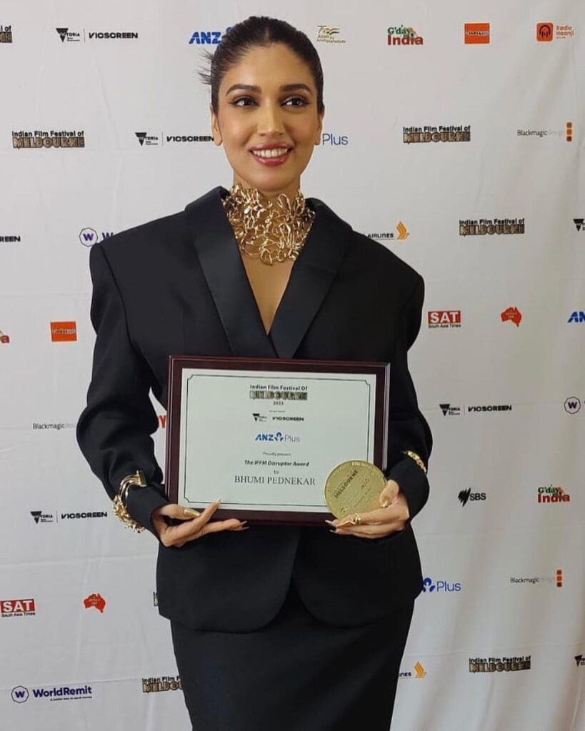  Bhumi Pednekar  honoured with Disruptor award at the Indian Film Festival of Melbourne (IFFM) 2023